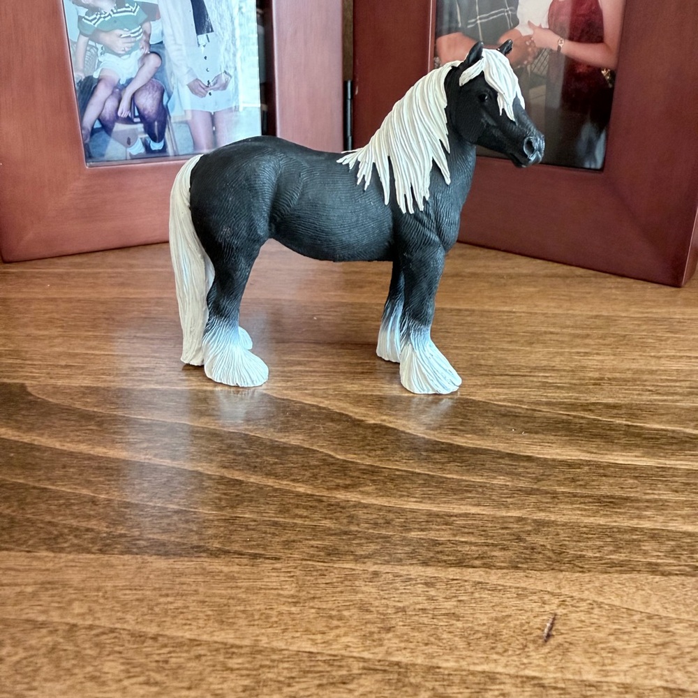 Safari Ltd Stallion Collectable Black and White Horse Figurine